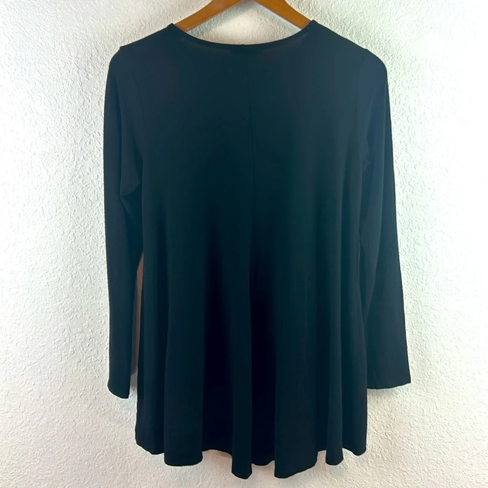 Eileen Fisher Black Long-sleeve Jersey Swing Top small - Picture 4 of 6